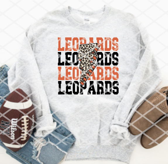 Leopards Bolt Sublimation or HTV Transfer