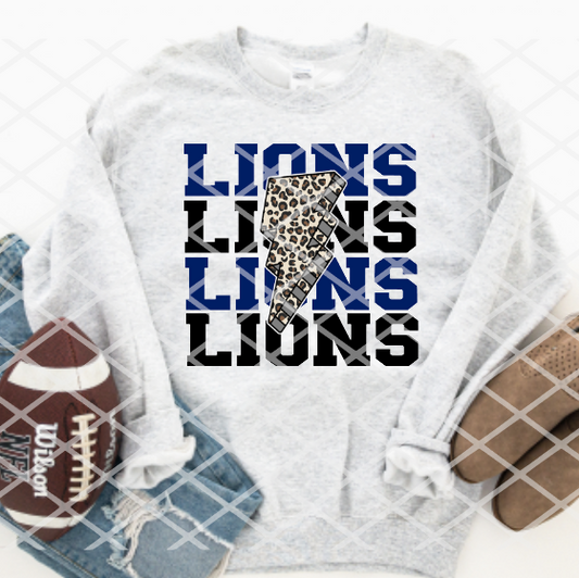 Lions Bolt Sublimation or HTV Transfer