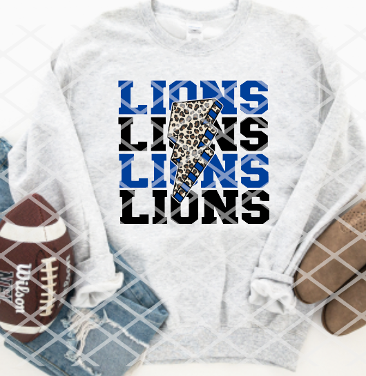 Lions Bolt Sublimation or HTV Transfer