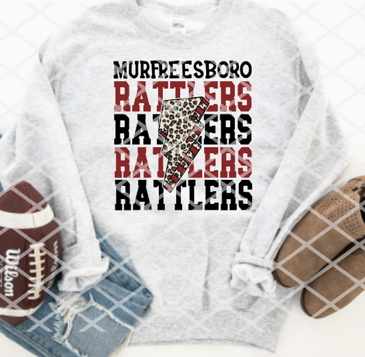 Murfreesboro Rattlers Bolt Sublimation or HTV Transfer