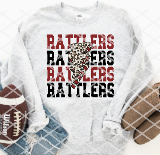 Rattlers Bolt Sublimation or HTV Transfer