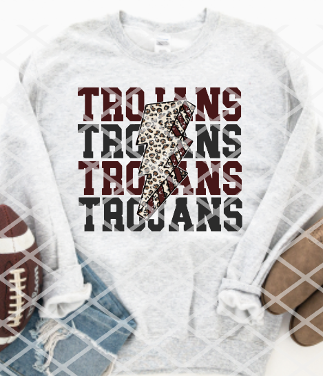 Trojans Bolt Sublimation or HTV Transfer