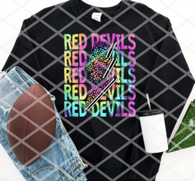 Bright Red Devils Sublimation or HTV Transfer