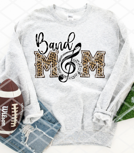 Band Mom, Animal Print,  Sublimation or HTV Transfer