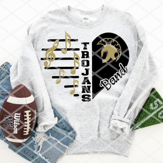 HS Trojans Heart Sublimation or HTV Transfer