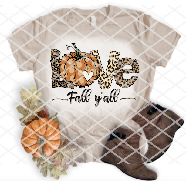 Love Fall Y'all Sublimation Transfer