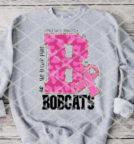 Bobcats Breast Cancer Awareness Sublimation or HTV Transfer