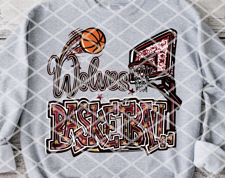 Wolves Basketball Ready to Press Sublimation Transfer