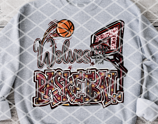 Wolves Basketball Ready to Press Sublimation Transfer