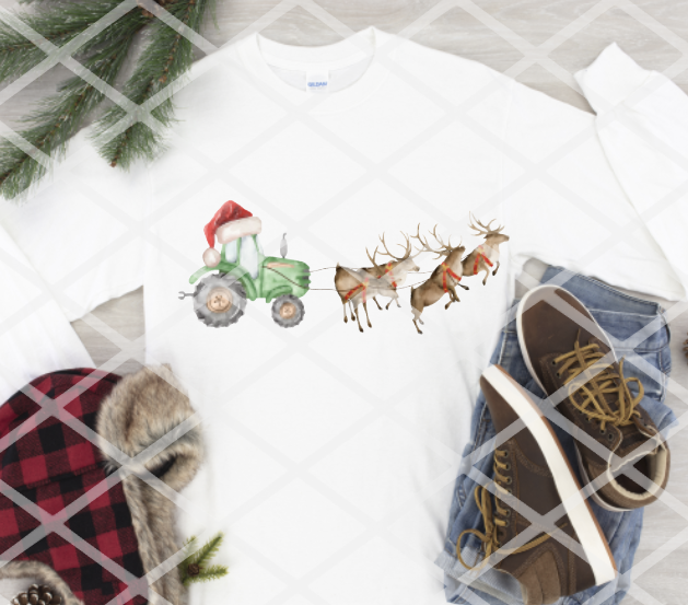 Reindeer Tractor Sublimation Transfer