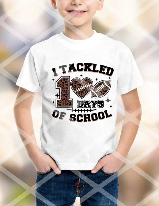 100 Days of School Football Sublimation Transfer