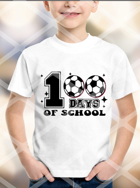 100 Days of School Soccer Sublimation Transfer