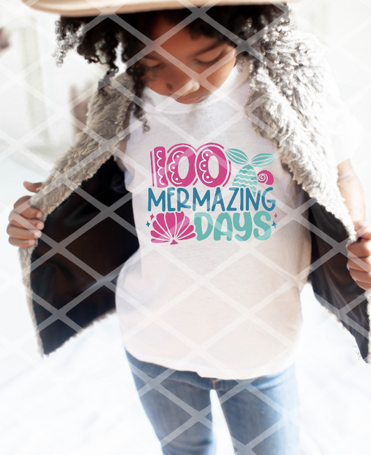 100 Mermazing Days Sublimation Transfer