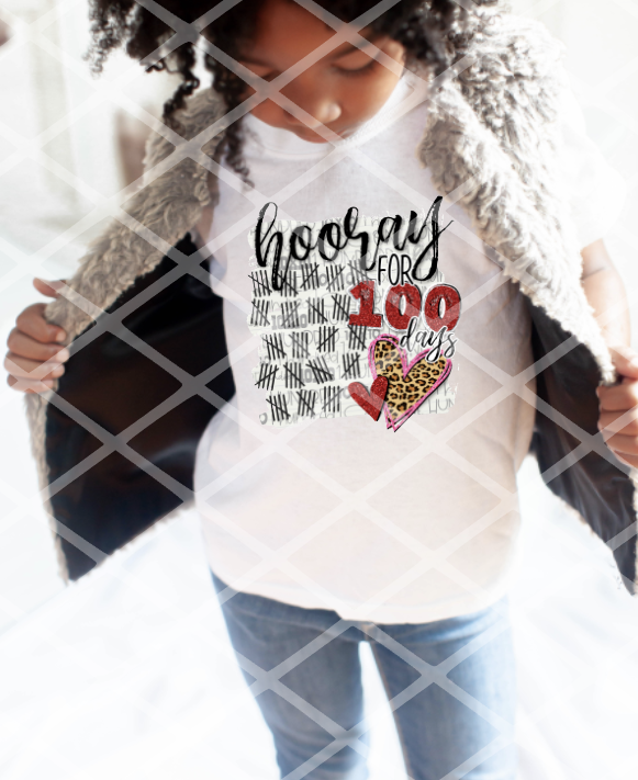 Hooray 100 Days Sublimation Transfer