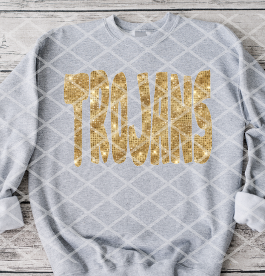 Trojans Gold Sublimation or HTV Transfer