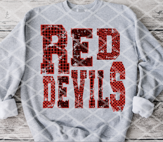 Red Devils Sublimation or HTV Transfer