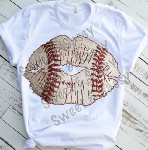 Baseball Lips, Baseball Sublimation Transfer