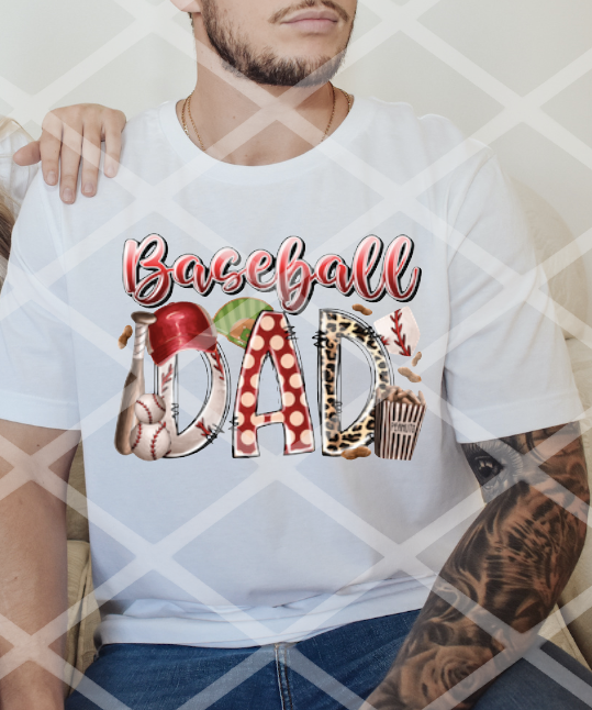 Baseball Dad, Baseball Sublimation Transfer