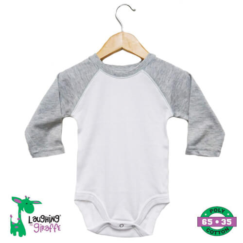 Baby Long Sleeve Raglan Onesies – PolyCotton Blend