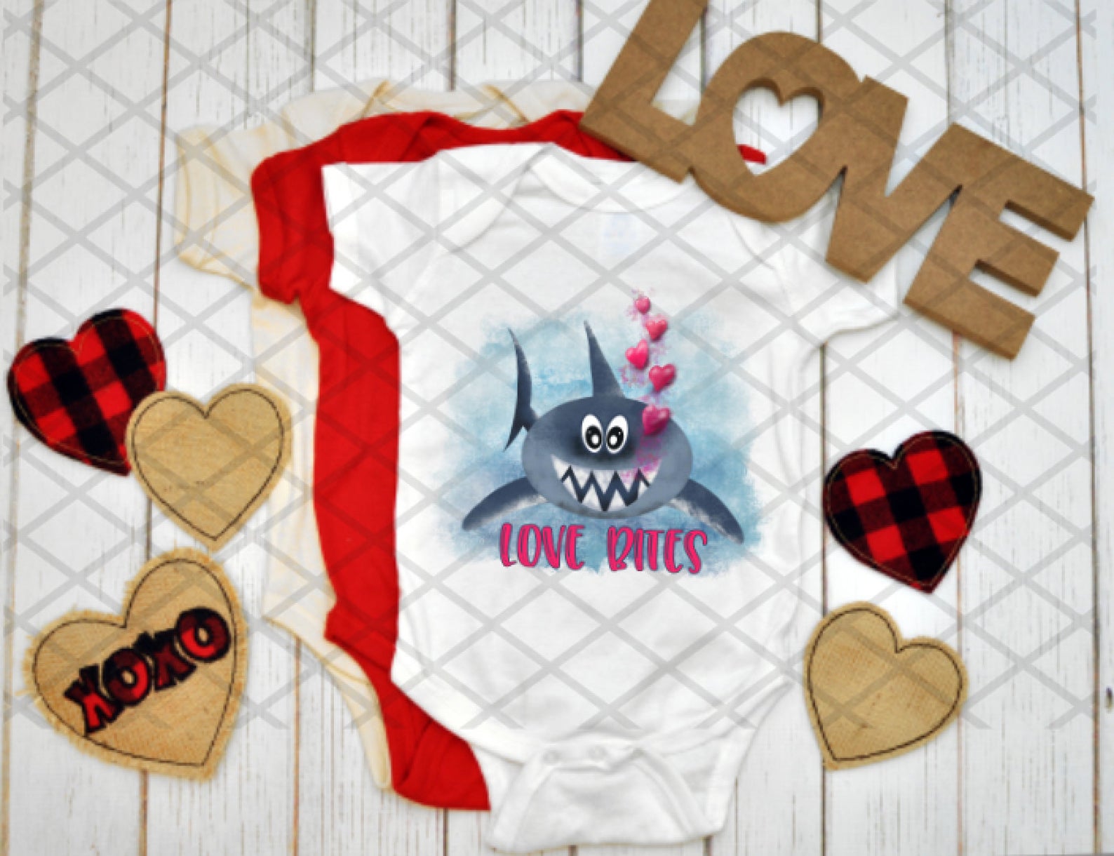 Love Bites, Shark, Valentine's Day, Ready to press, Sublimation Transfer