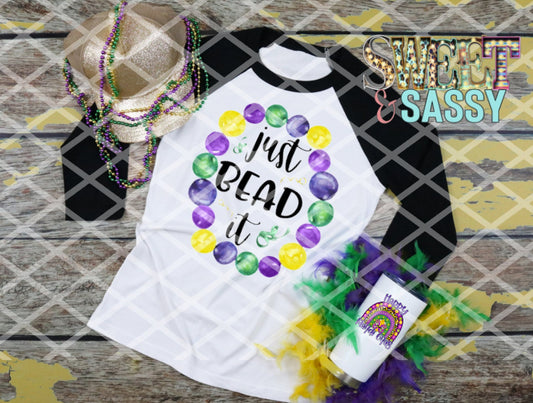 HTV Just Bead It, Mardi Gras, Ready to Press Transfer