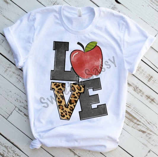 Love Animal Print Teacher Sublimation Transfers