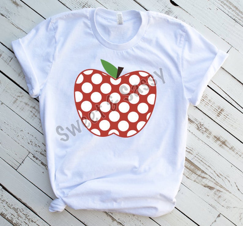 Polka Dot Apple Teacher Sublimation Transfer