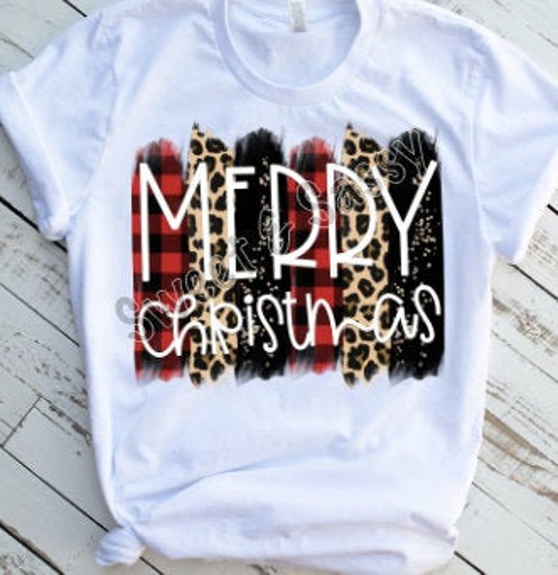 Merry Christmas Brushstrokes, Sublimation Transfer