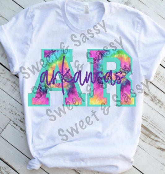 Arkansas Tie Dye Sublimation Transfer