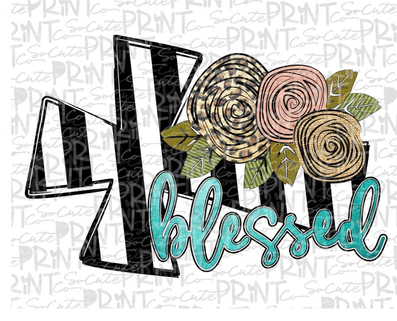 Blessed black stripe cross burlap flowers Sublimation Transfer