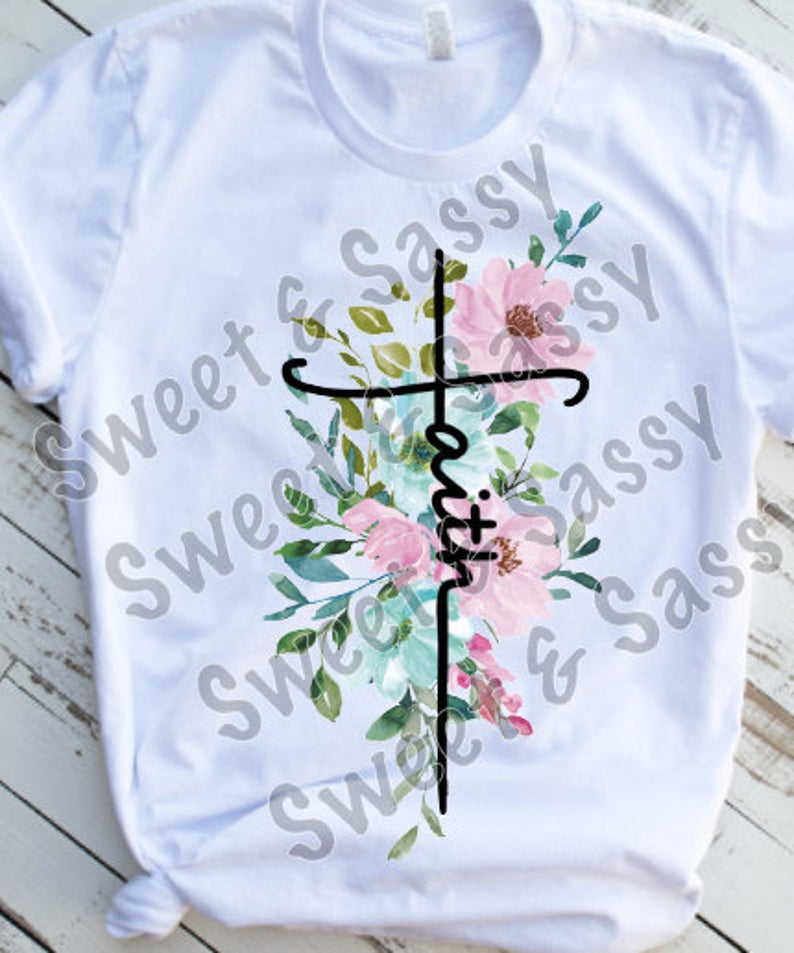 Faith Flowers Sublimation Transfer