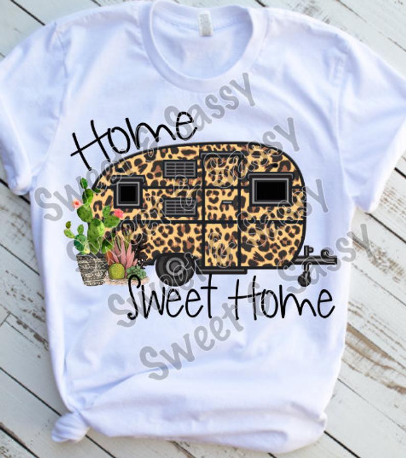 Camper, Camping, Leopard Print Camper, Home Sweet Home Camper