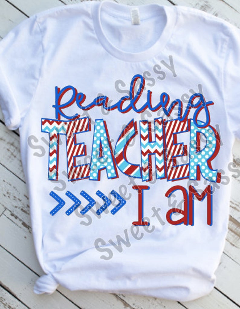 Reading Teacher I Am, Sublimation Transfer