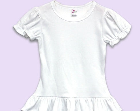 Short Sleeve Ruffle T-shirt - 100% Polyester